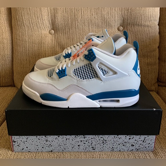 Nike Air Jordan 4 Retro Military Blue 2024 Men's Size 12 FV5029-141 NEW Sneakers - Picture 4 of 11